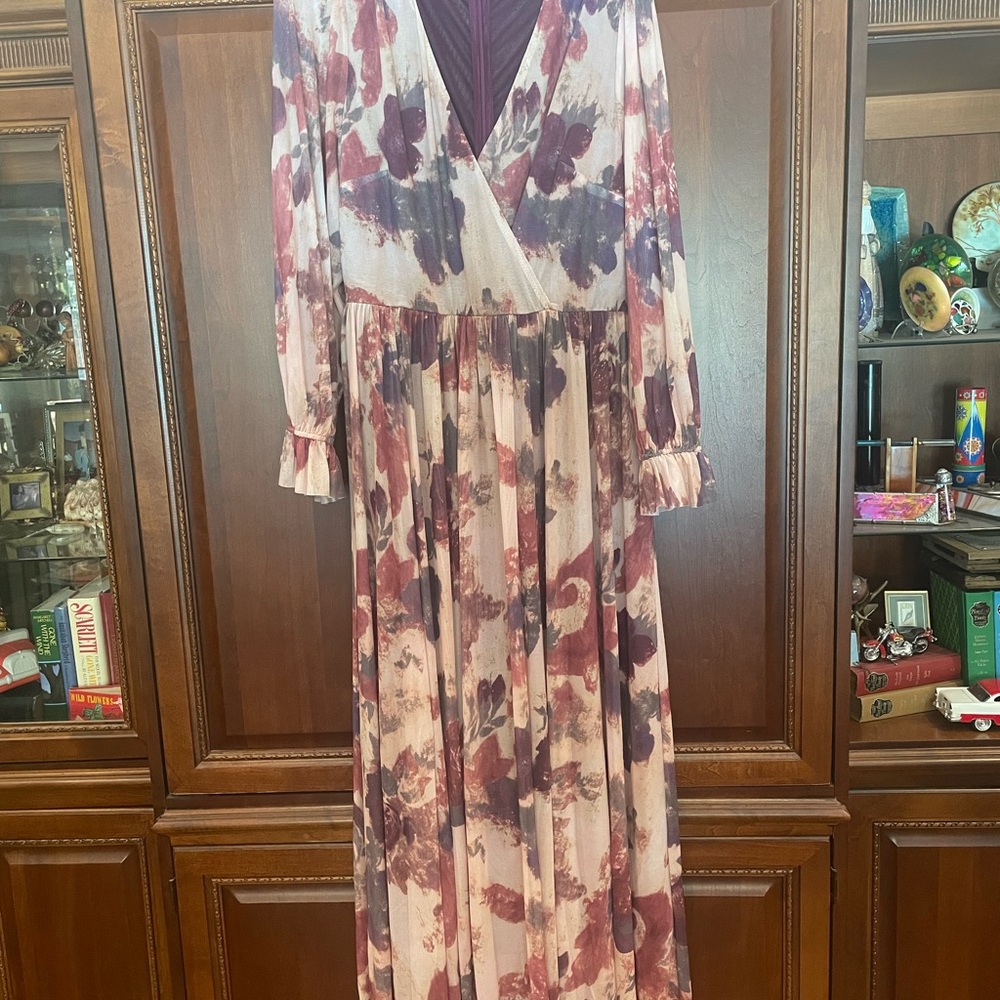 SHEIN Multicolor Floral Long Sleeve Dress